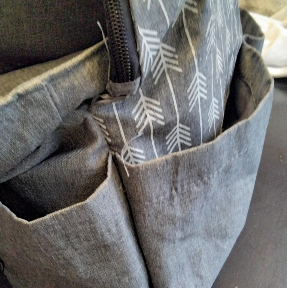 Grey & White Leke Baby Diaper Bag